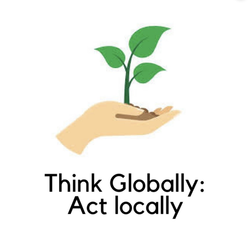 Think globally act locally image to inspire change