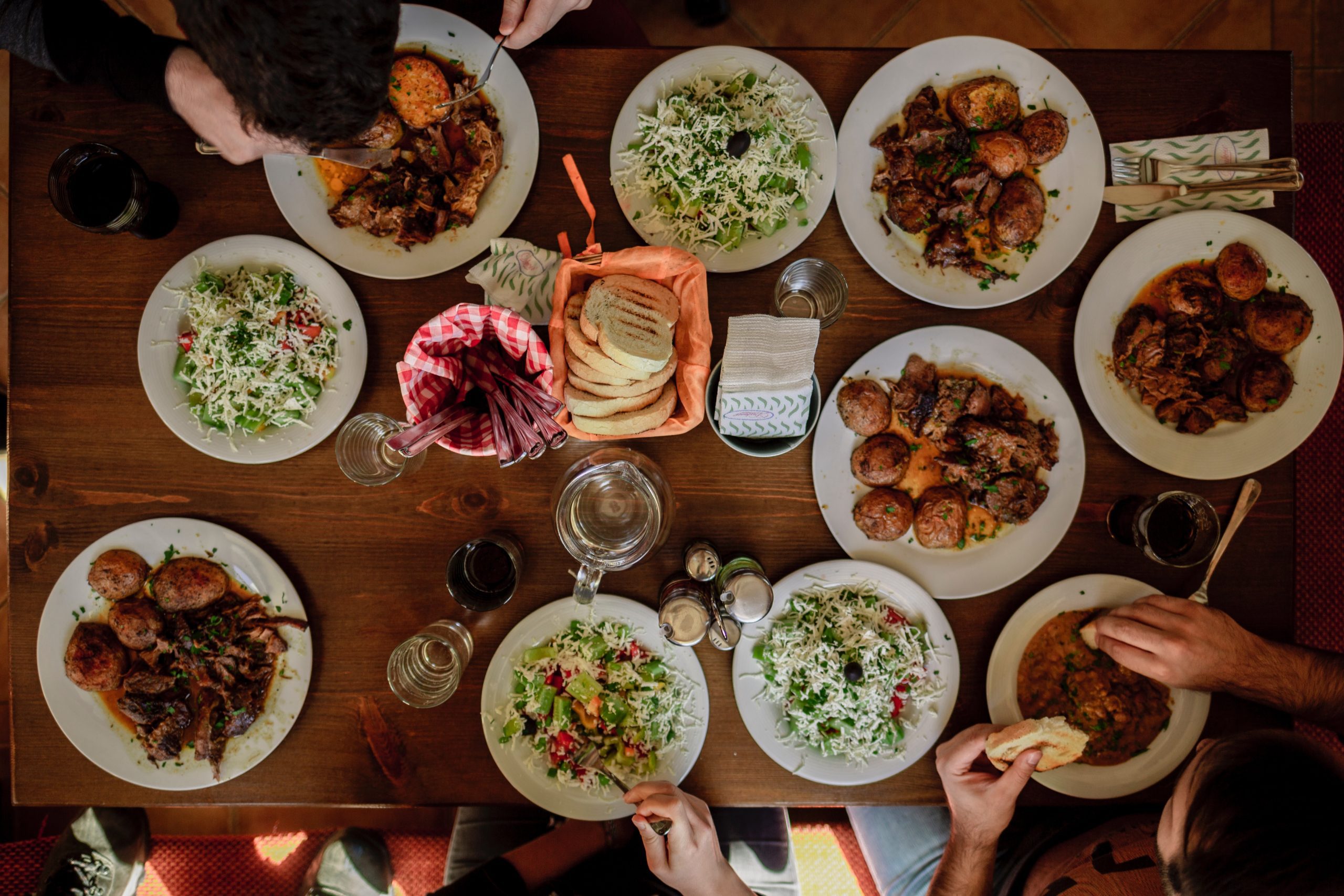 comfort food on a dinner table