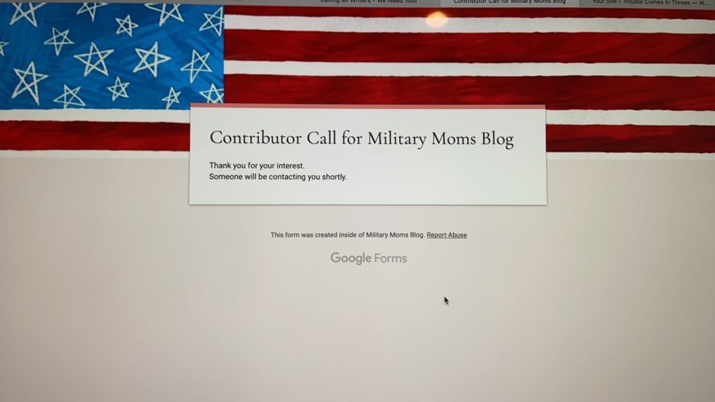 Contributor call for military moms blog