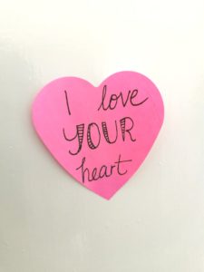 I love your heart on a pink cutout heart