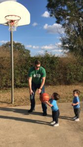 dad playing with kids on ordinary day