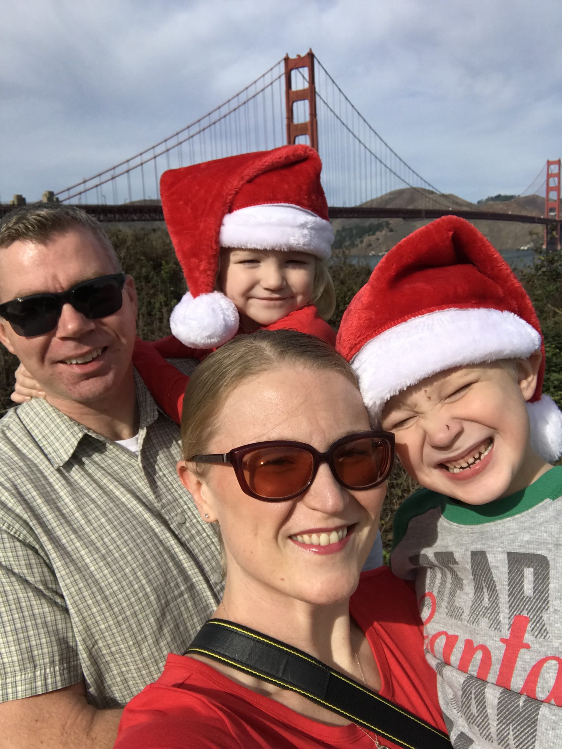 military family wearing holiday attire 