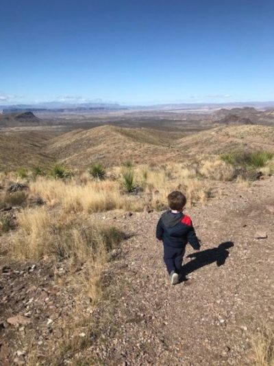 toddler exploring outdoors