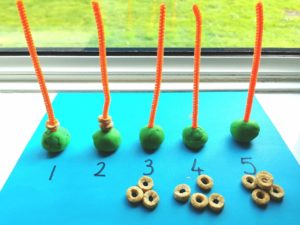 Playdough pipecleaner fine motor skill counting