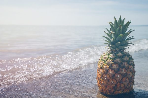 pineapple on beach