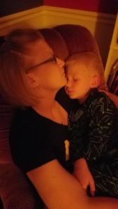 mom and son sleeping