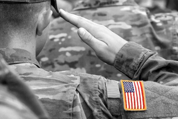 Army soldier saluting