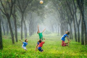 boys playing outside