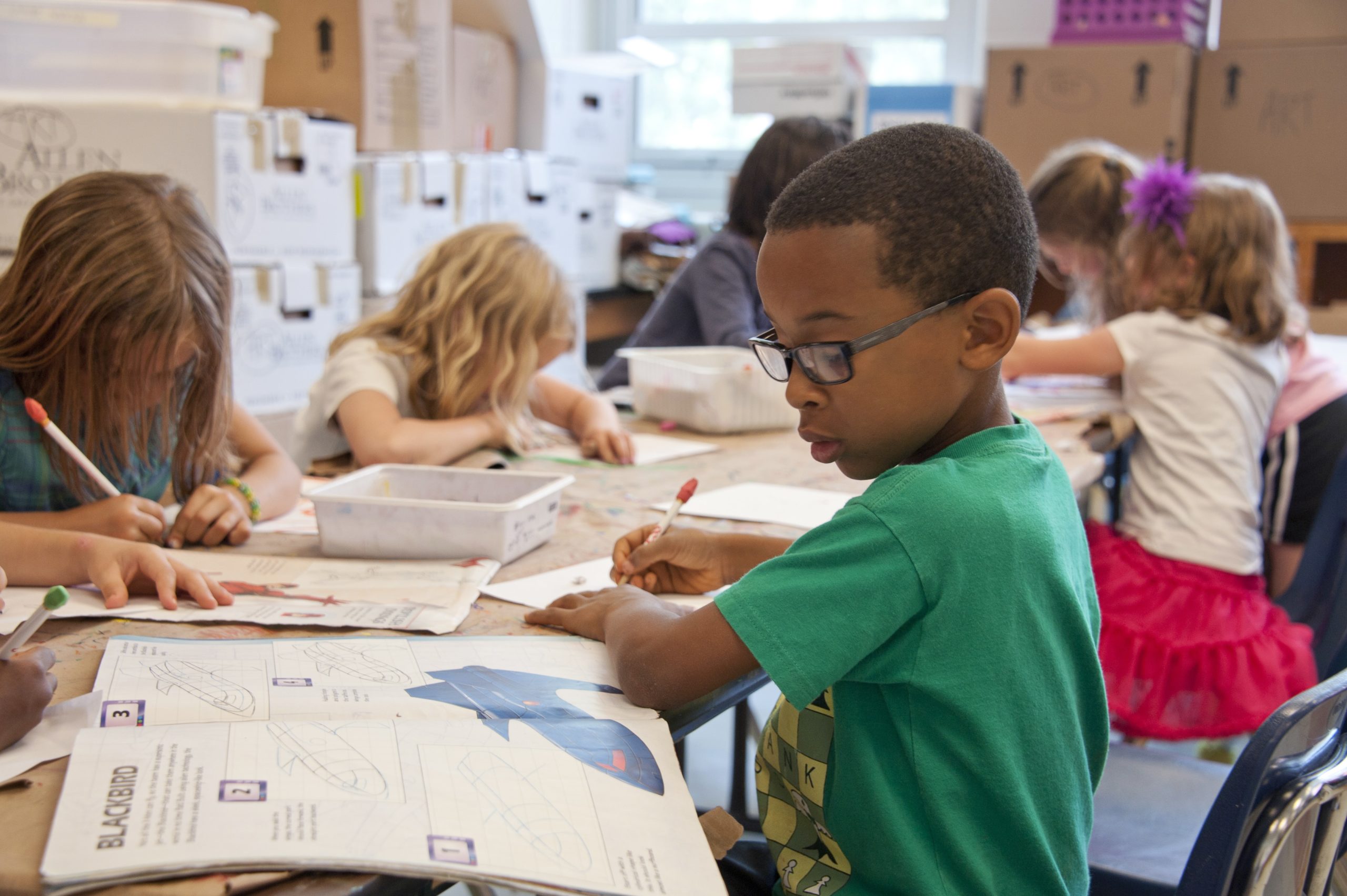 children learning in school