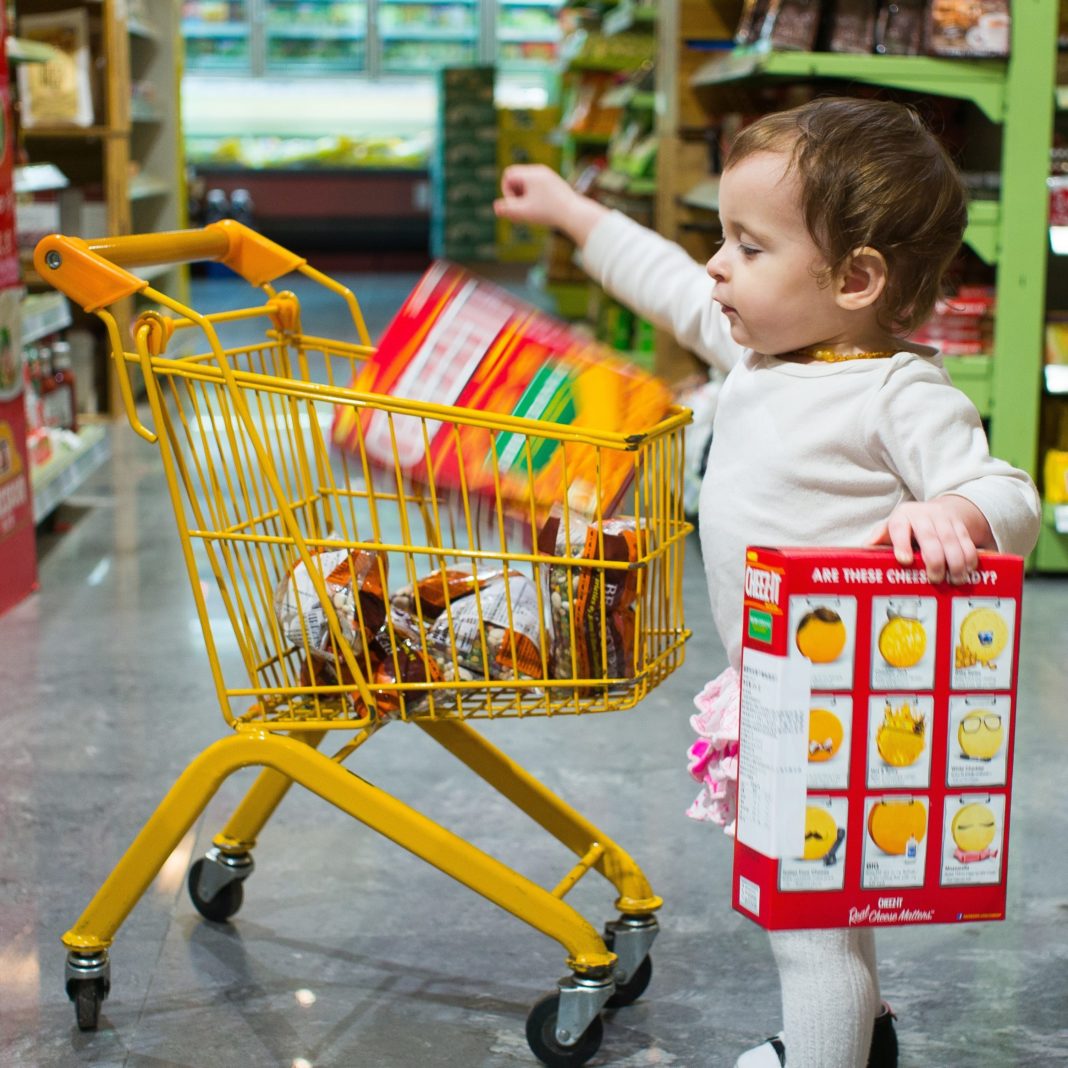 little girl shopping