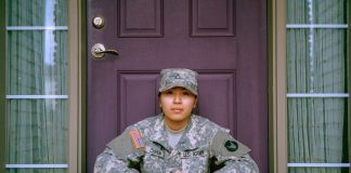 Should The Military Be A Family Business? American soldier sitting on doorstep