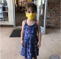 child wearing a mask
