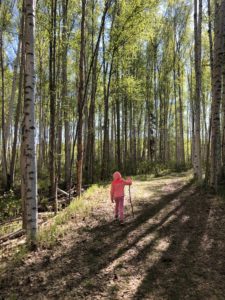 girl hiking in Alaska