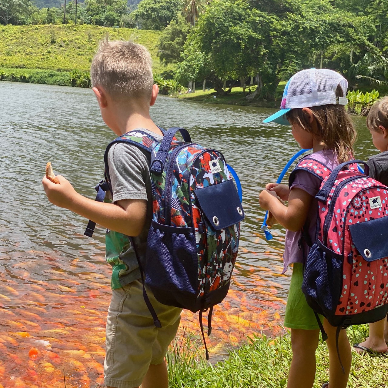 kids wearing Wanderwild backpacks