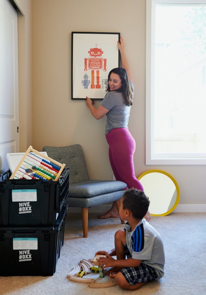 woman unpacking from move