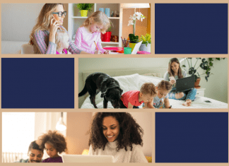 women working from home