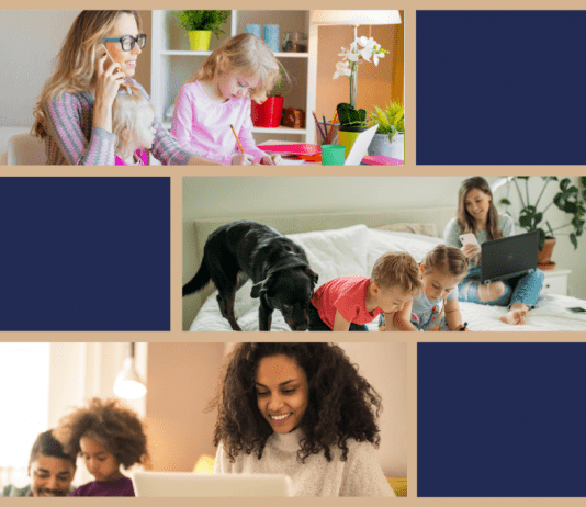 women working from home