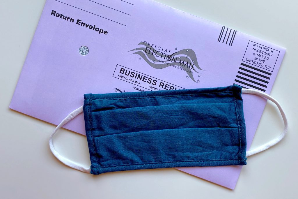 election ballot with mask