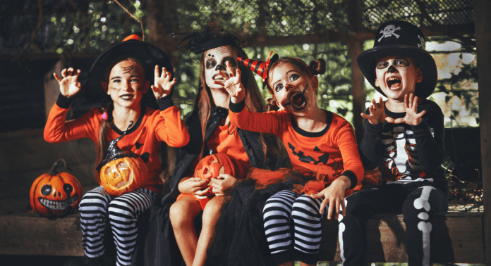 kids in costume for trick-or-treating