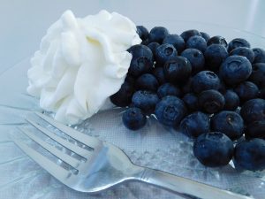 blueberries and whipped cream