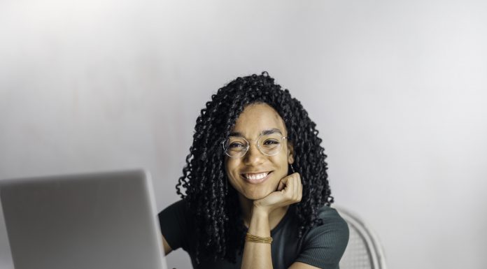 woman working on computer