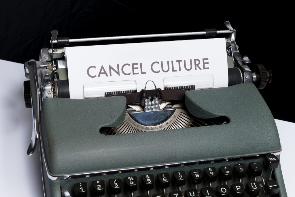 typewriter with cancel culture