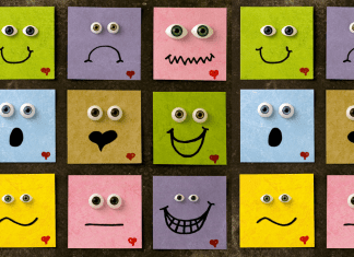 range of emotions on post-its