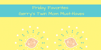 Friday Favorites Twin Mom with twin babies on yellow background