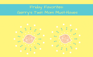 Friday Favorites Twin Mom with twin babies on yellow background