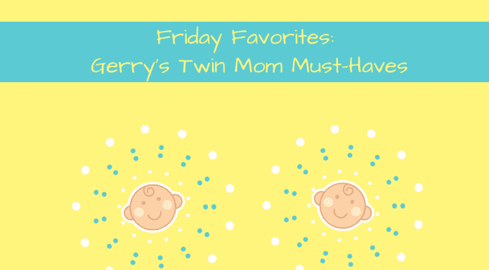 Friday Favorites Twin Mom with twin babies on yellow background