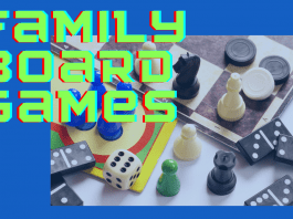 family board games with various game pieces