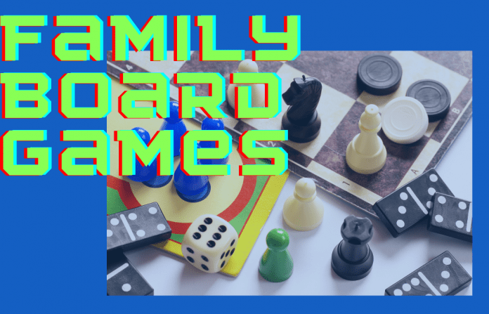 family board games with various game pieces