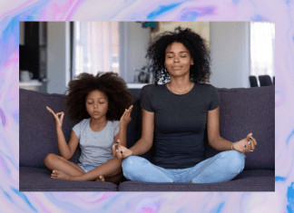 mother and child practicing mindfulness