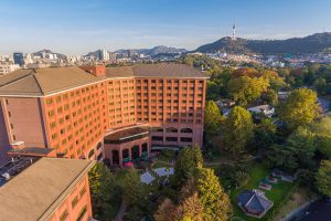 Aerial view of Dragon Hill Lodge and Resort in Seoul