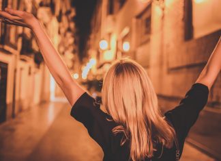 independent woman on street