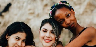 three women standing together