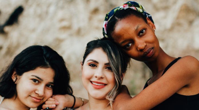 three women standing together