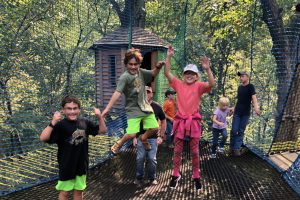 kids jumping on trampoline