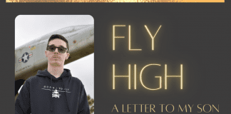 Fly High: A Letter to My Son on His Graduation Fly High: A Letter to my Son on his Graduation on brown background with gold details and lettering