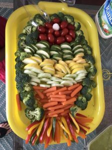 Graduation party fish veggie tray