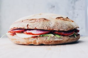 sandwich on white table