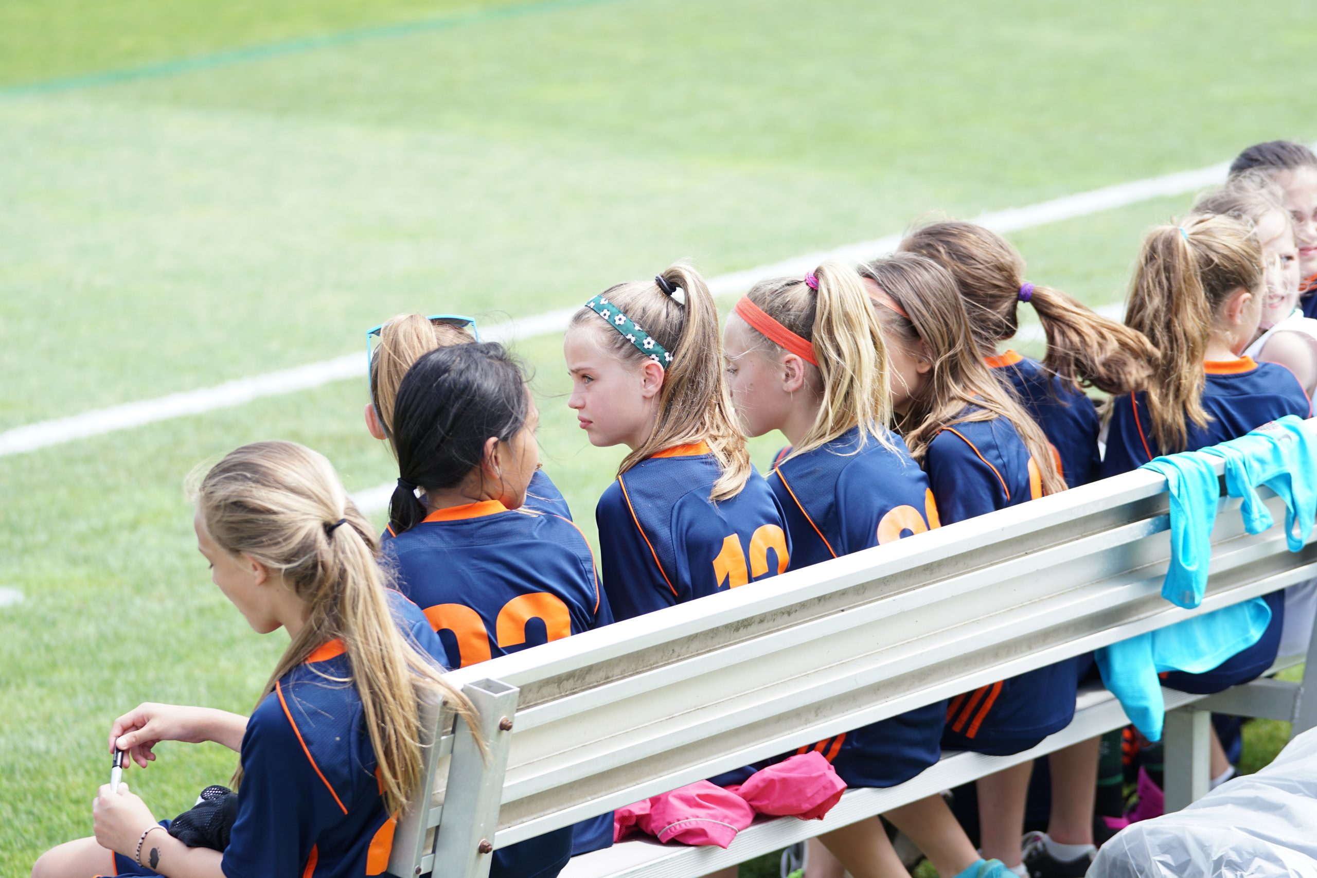 group of girl players on a team