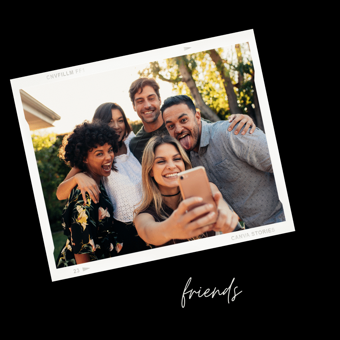 group of friends taking a selfie