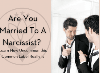 picture of a man looking in the mirror with "Are You Married to a Narcissist? Learn How Uncommon This Common Table Really Is"