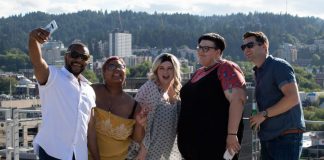 Why I’m Wearing the Shorts group of adults taking a selfie