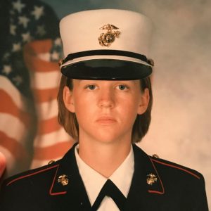 female USMC in uniform