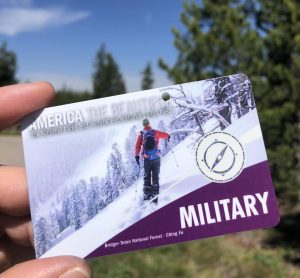 close up of military national park pass