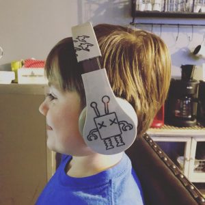 boy with headphones on