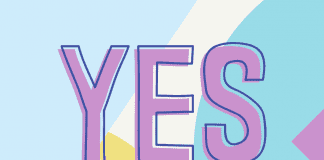 Say YES to a YES DAY! colorful and playful background with YES in large letters