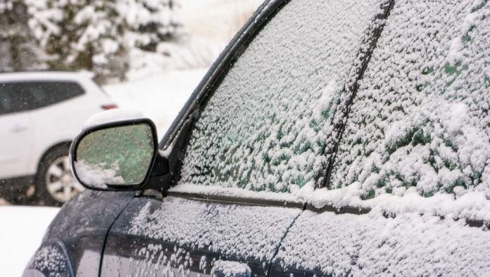 car covered in snow